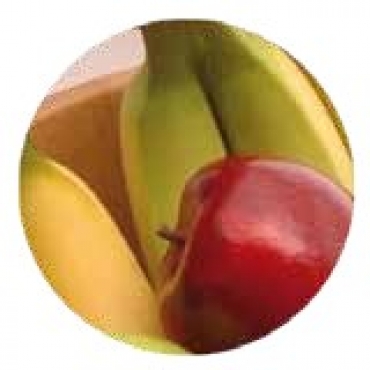 Manzana y banana al horno con salsa de yogur